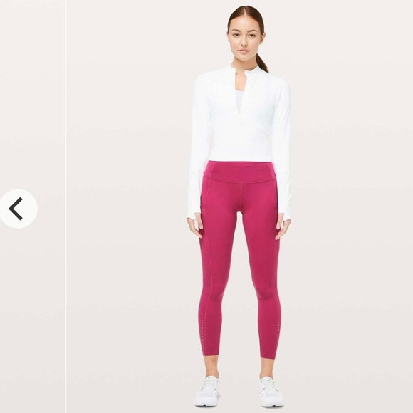 Lululemon Sz 4 Fast & Free 7/8 Tight II *Nulux 25" in Violet Red (dark hot pink) - Picture 2 of 16